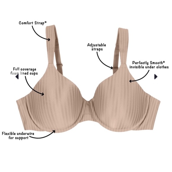 Playtex Secrets All Over Smoothing Seamless Full-Coverage Underwir T-Shirt 38DDD - Picture 5 of 6